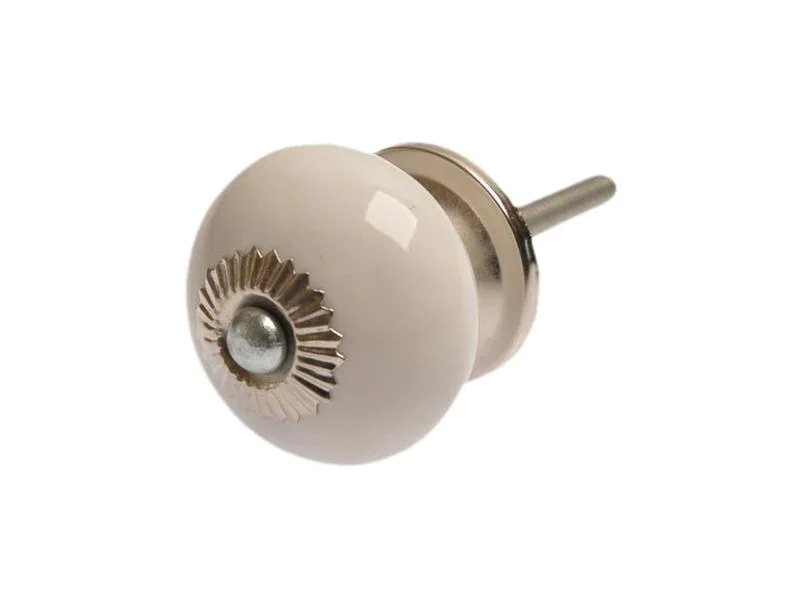 Tranquillo Möbelgriff handgemacht Ø 3.8 cm, Beige/Silber