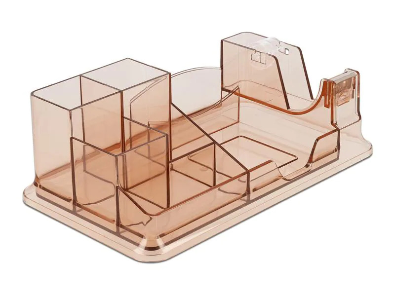 Delock Stiftehalter /Schreibtisch Organizer transparent / braun