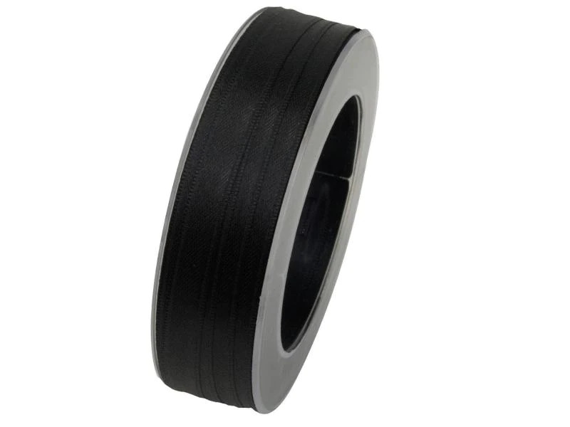 GOLDINA Satinband 10 mm x 25 m, Schwarz, 1 Stück