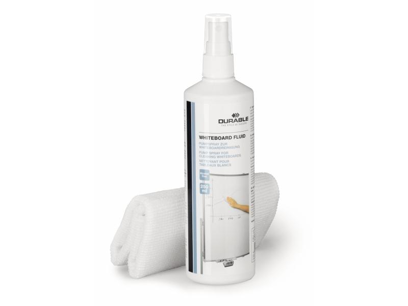DURABLE Reinigungsspray und Tuch Whiteboard Cleaning Set 250 ml