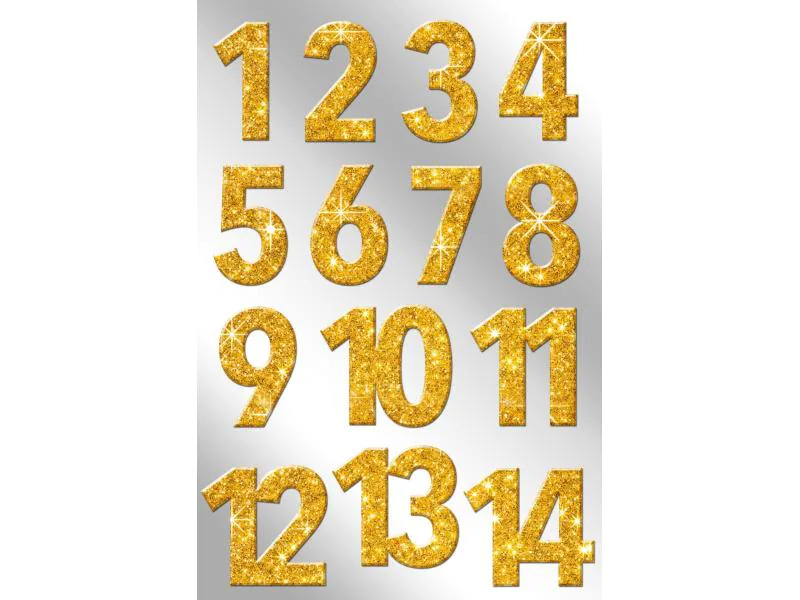 Braun + Company Adventskalender-Zahlen Glitzer, Gold