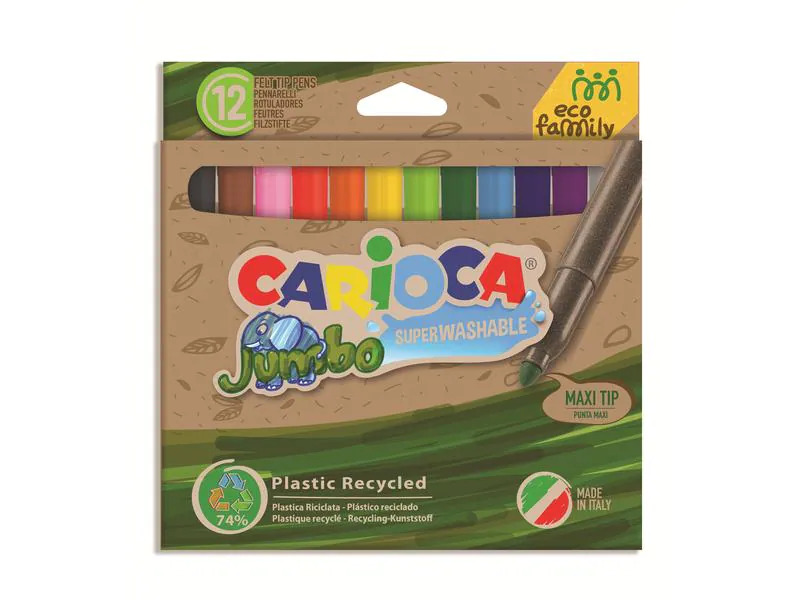 Carioca Eco E-12 Maxi 12 Stück, Mehrfarbig