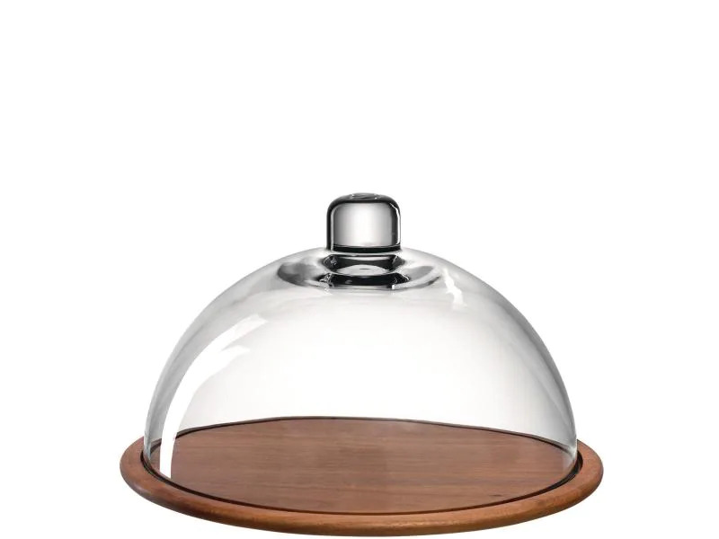 Leonardo Servierplatte mit Glashaube Cucina Braun