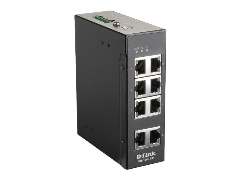 D-Link Rail Switch DIS-100E-8W 8 Port