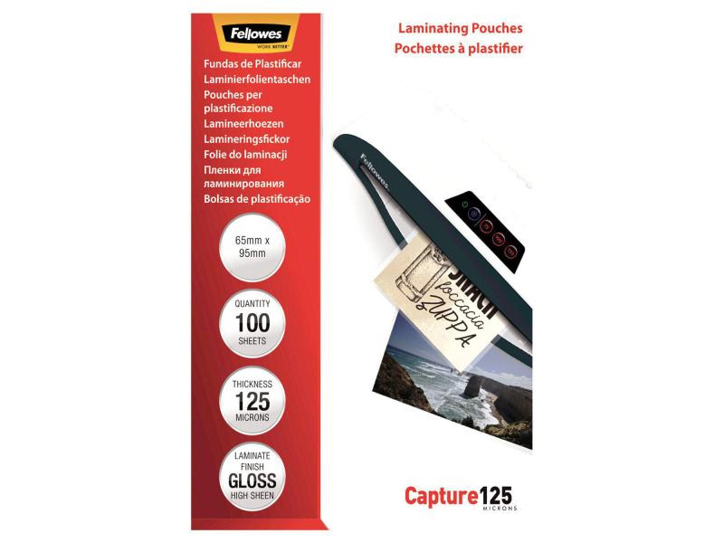 Fellowes Laminierfolie 6.5 x 9.5 cm, 125 µm, 100 Stück, Glänzend