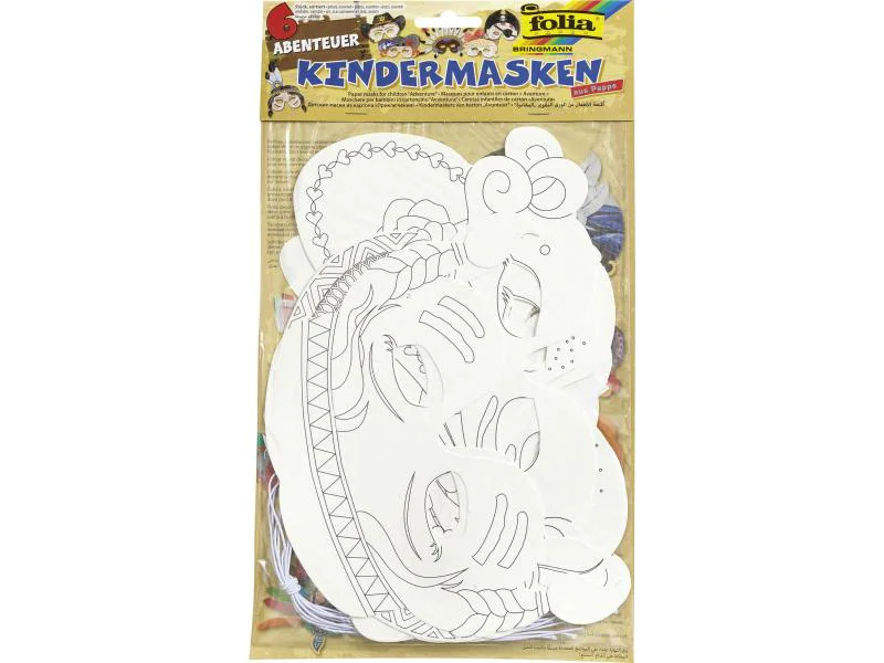Folia Bastelset Kindermaske Abenteuer, 6 Stück