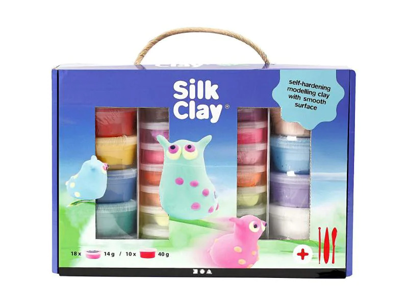 Creativ Company Modellier-Set Silk Clay Set Mehrfarbig