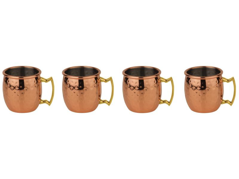 Paderno Shotbecher Moscow Mule Mini 60 ml, 4 Stück, Kupfer