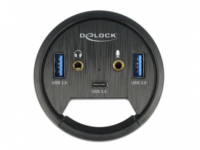 Delock Tisch-Hub USB 3.0 Typ A/C + HD Audio