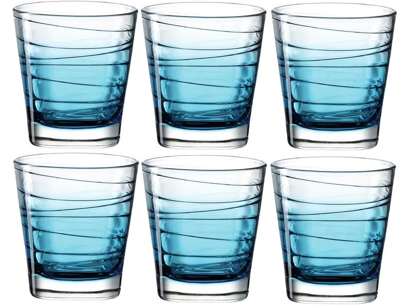 Leonardo Trinkglas Vario Struttura 250 ml, 6 Stück, Blau