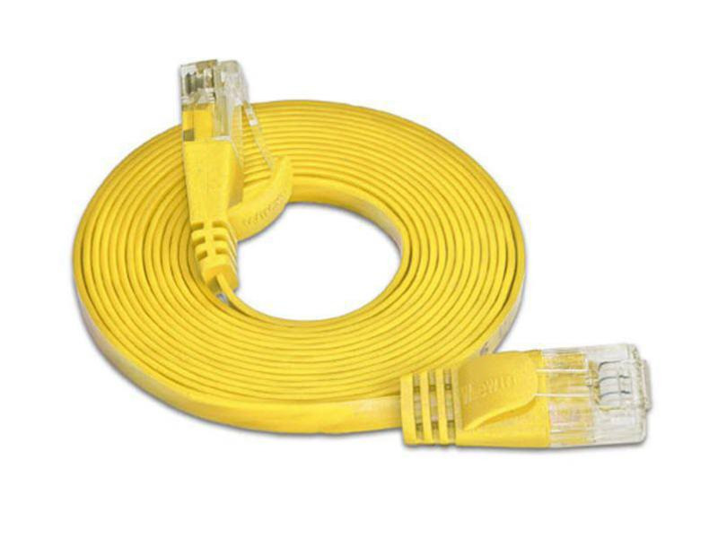 SLIM Slimpatchkabel RJ-45 - RJ-45, Cat 6, UTP, 15 m, Gelb