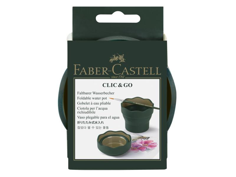 Faber-Castell Wasserbecher Clic&amp;Go Grün/Gold