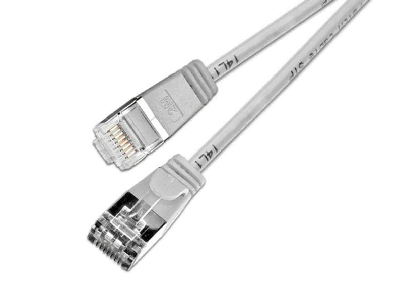 SLIM Slimpatchkabel RJ-45 - RJ-45, Cat 6, U/FTP, 1 m, Grau