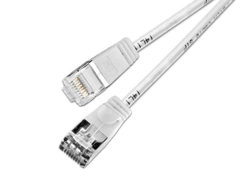 SLIM Slimpatchkabel RJ-45 - RJ-45, Cat 6, U/FTP, 1 m, Weiss