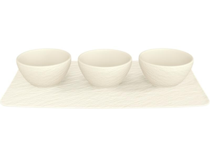 Villeroy &amp; Boch Servierplatte mit Schälchen Manufacture Rock Weiss