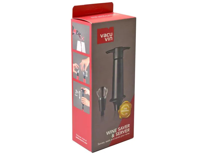 Vacuvin Vakuumpumpe Wine Server + 1 Ausgiesser Verschluss Schwarz