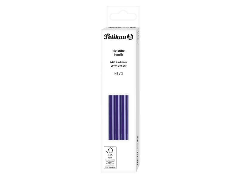 Pelikan Bleistift HB, Blau mit Radierer, 12 Stück