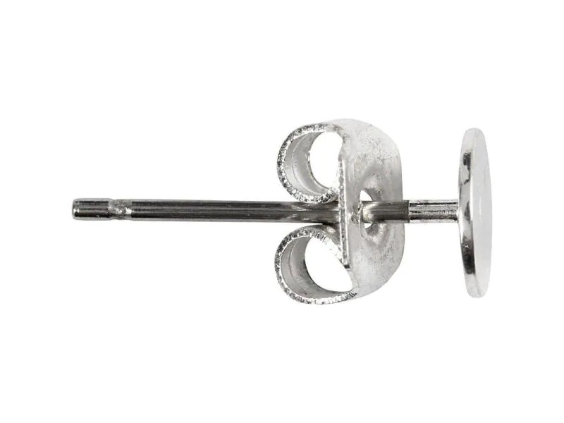 Creativ Company Ohrring 13 mm Versilbert, 10 Stk.
