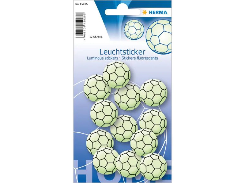 Herma Stickers Motivsticker Fussball Mini, Nachtleuchtend