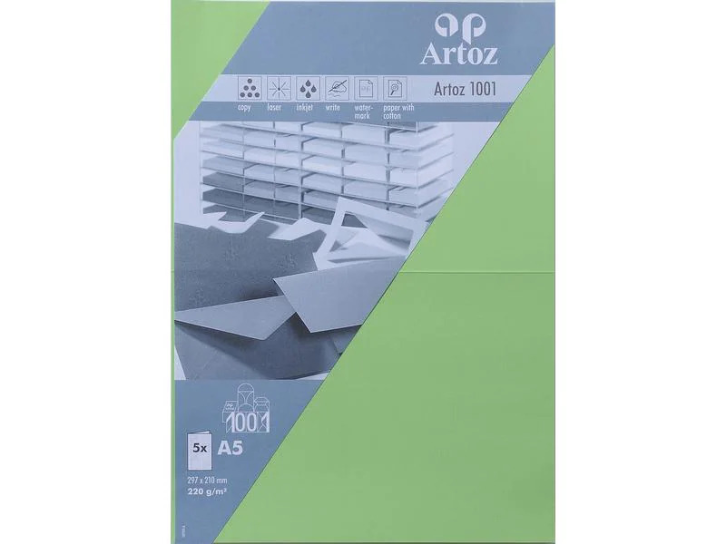 Artoz Blankokarte 1001, A5, 5 Blatt, Birkengrün
