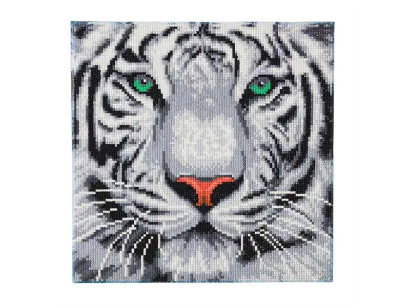 CRAFT Buddy Bastelset Crystal Art Kit White Tiger 30 x 30 cm