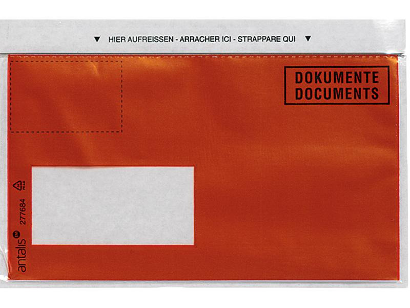 Antalis Dokumententasche C6/5 Druck, Fenster links, 1000 Stück, Rot