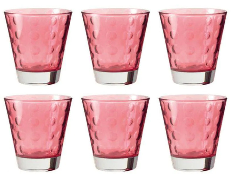Leonardo Trinkglas Optic 215 ml, 6 Stück, Rot