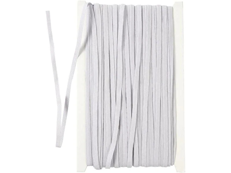 Creativ Company Elastikband 6 mm x 5.0 m, Weiss