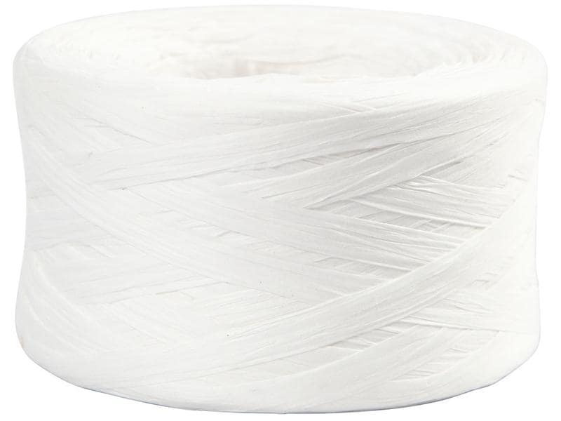 Creativ Company Geschenkband Raffiabast 8 mm x 100 m, Weiss