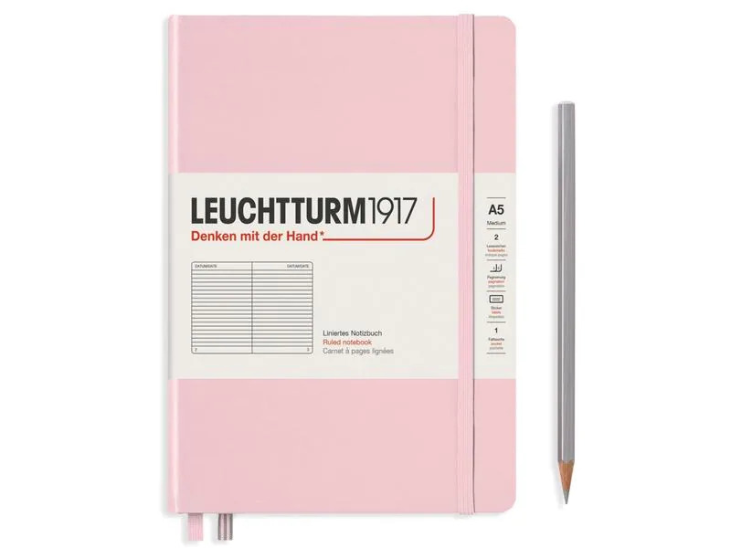 Leuchtturm Notizbuch Medium A5, Liniert, 2-teilig, Puder