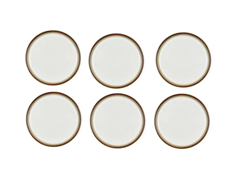 Bitz Frühstücks- &amp; Dessertteller Ø 21 cm, 6 Stück, Grau/Crème