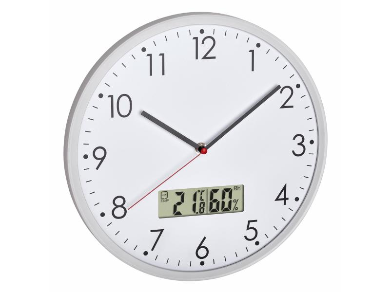 TFA Dostmann Wanduhr Ø 30.2 cm, Weiss