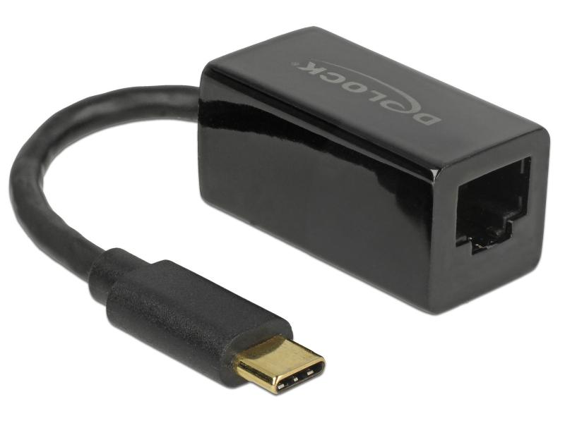 Delock Netzwerk-Adapter USB-C – RJ45 1Gbps, Schwarz
