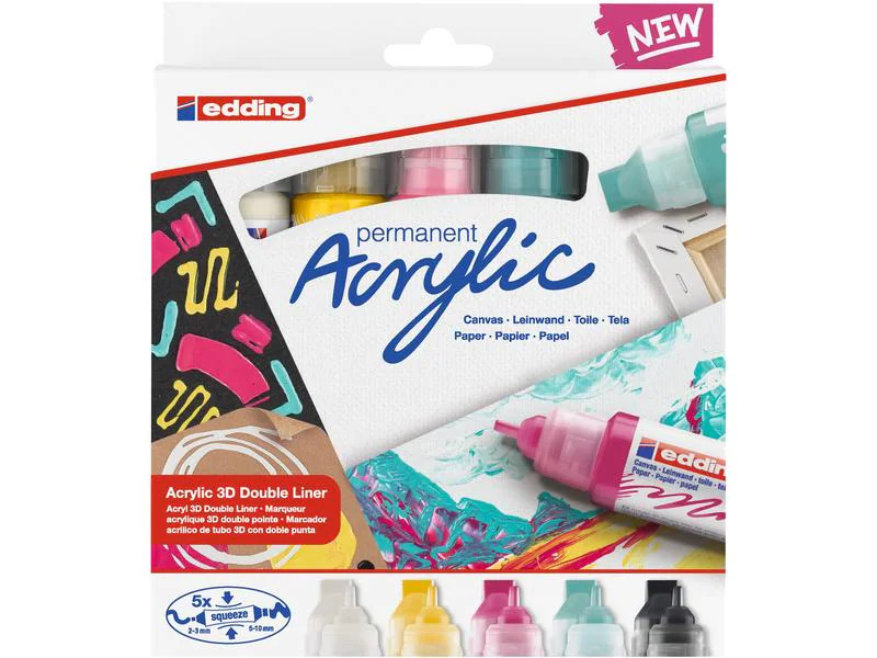 edding Acrylmarker 5400 Double Liner, 5 Stück