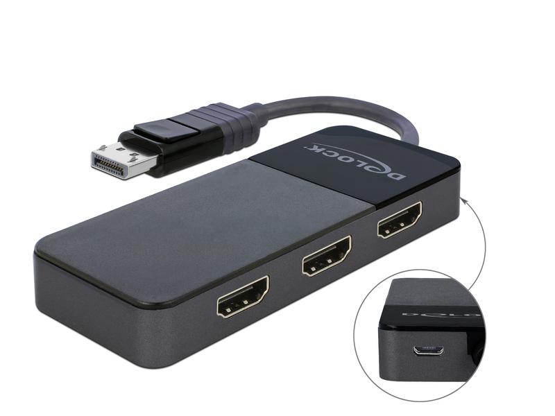 Delock 3-Port Signalsplitter DisplayPort - 3x HDMI