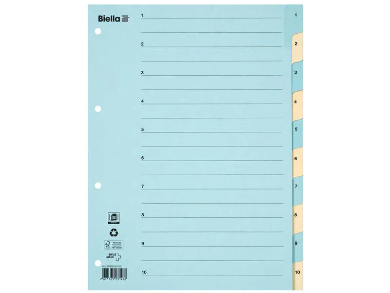Biella Register A4 1 - 10 Karton