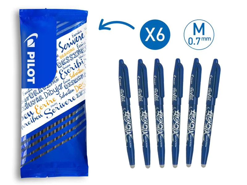 Pilot Rollerball FlowPack FriXion Ball 0.7 mm, 6 Stück, Blau