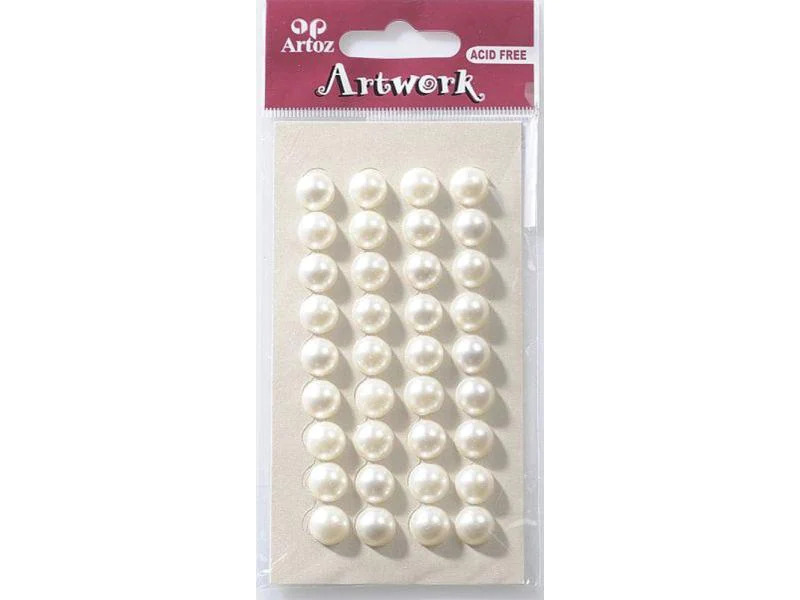 Artoz Perlensticker Art-Work Perlen 10 mm Weiss, 1 Bogen