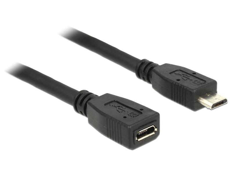 Delock USB 2.0-Verlängerungskabel  Micro-USB B - Micro-USB B 1 m