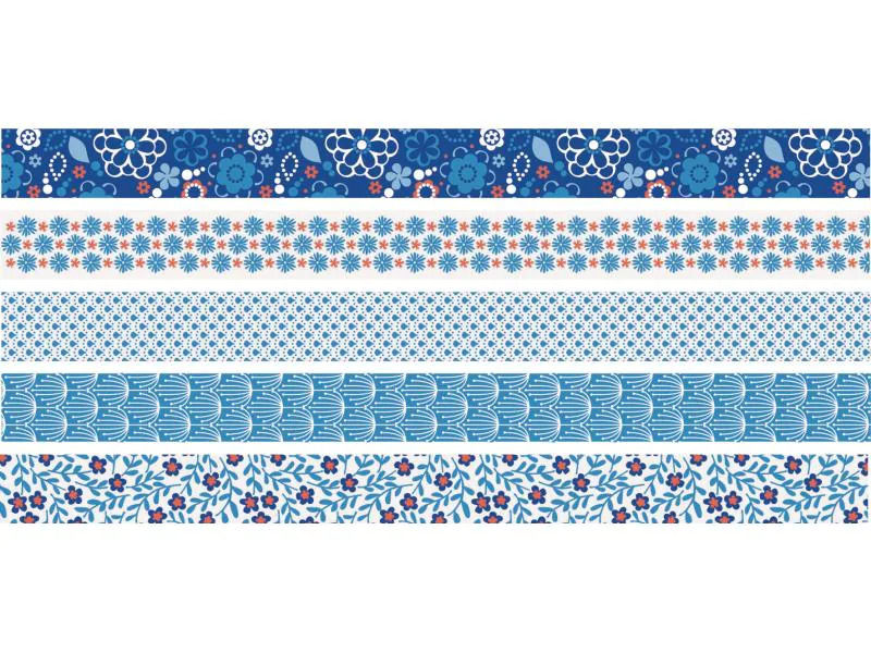 Heyda Washi Tape Blumen mini Blau