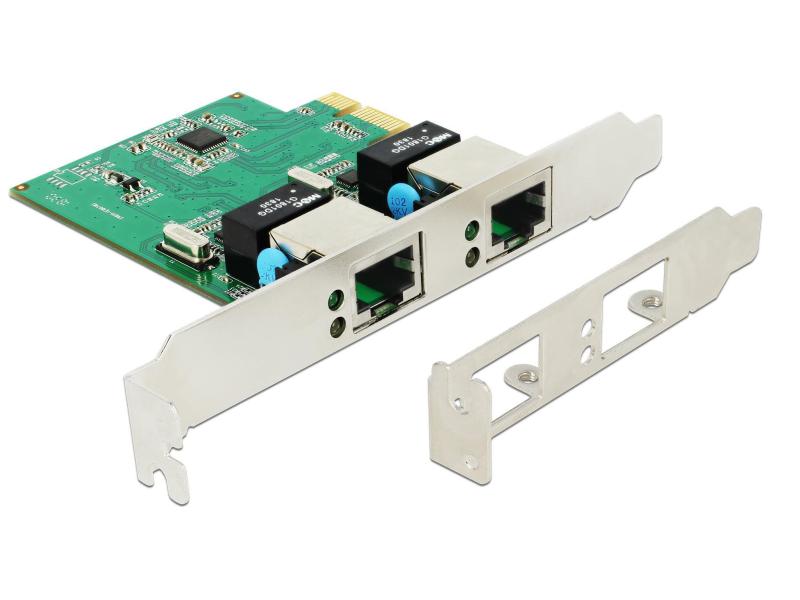Delock Netzwerkkarte 2 Ports, 1Gbps Realtek RTL8111H Chipsatz