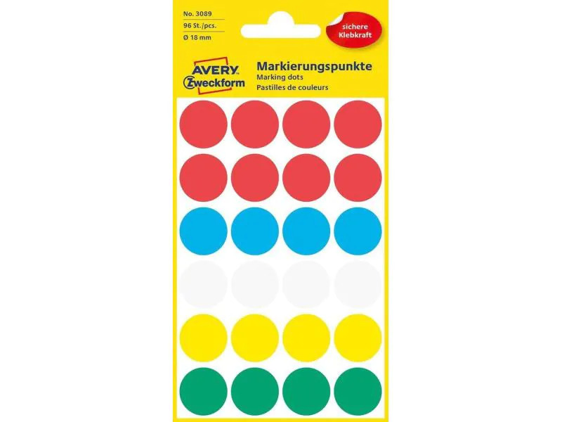 Avery Zweckform Klebepunkte 18 mm Mehrfarbig