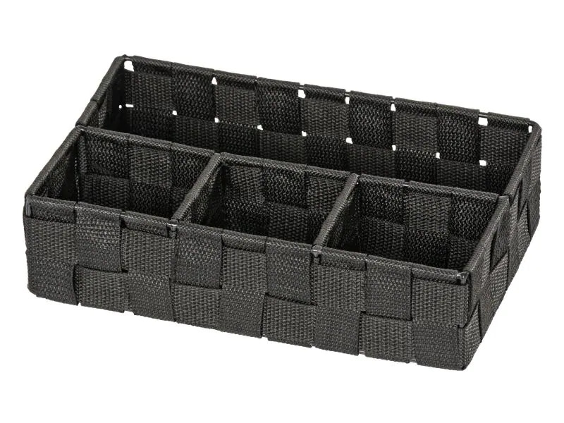 Wenko Aufbewahrungskorb Adria 26 x 17 x 6.5 cm, Schwarz