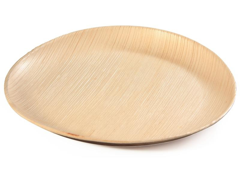 Sier Einwegteller Palm 23 cm, 20 Stück, Hellbraun