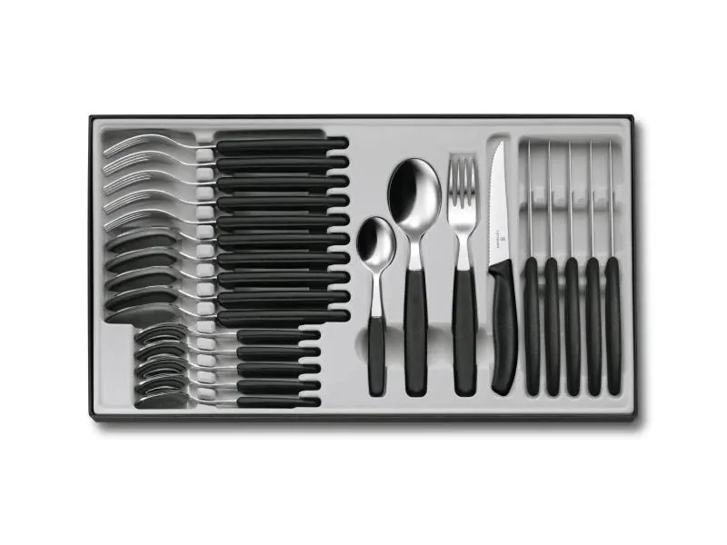 Victorinox Besteck-Set Swiss Classic 24-teilig, Schwarz/Silber