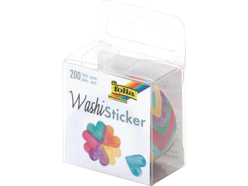 Folia Sticker auf Rolle Washi Herzen, 200 Sticker