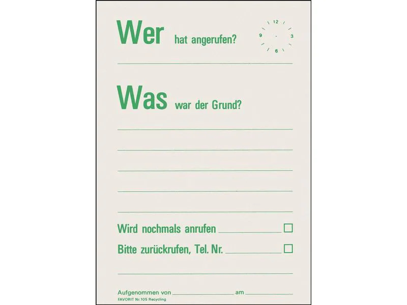 Favorit Telefonblock A6 60 Blatt
