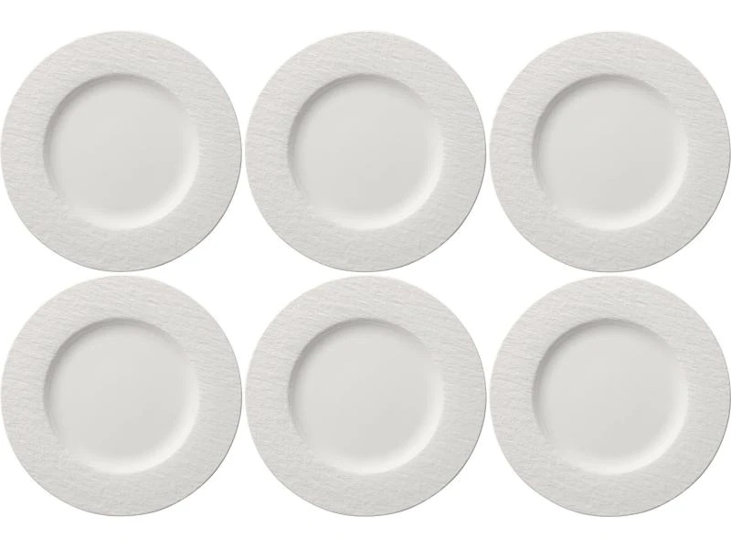 Villeroy &amp; Boch Frühstücks- &amp; Dessertteller Manufacture Rock 6 Stück, Weiss