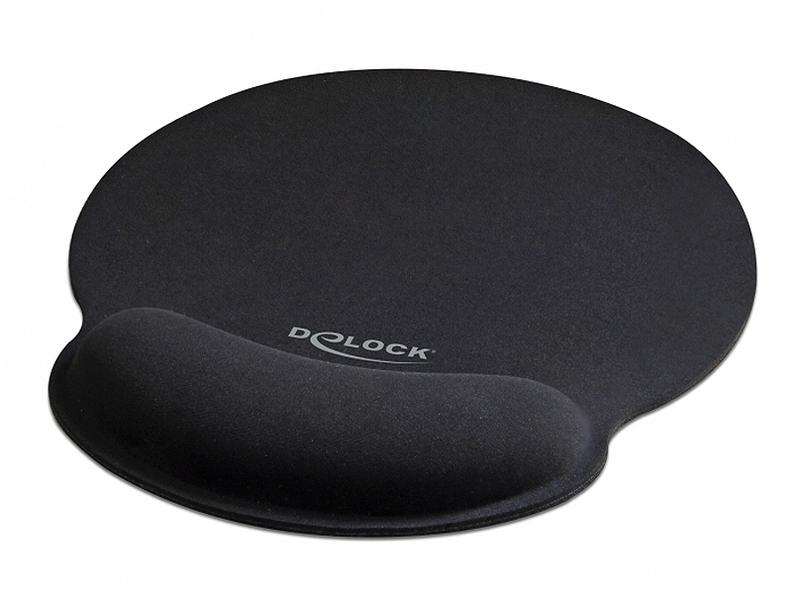 Delock Ergonomische Mausmatte mit Handballenauflage Schwarz