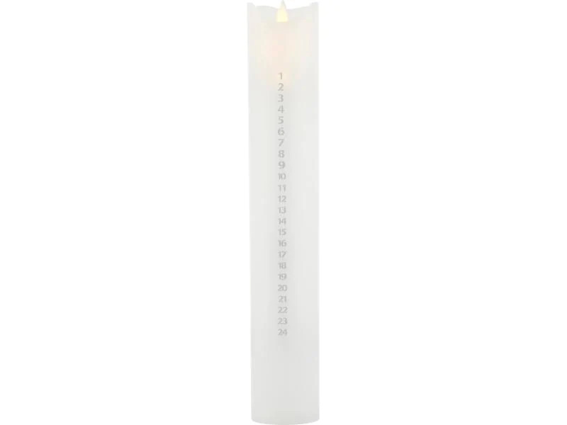 Sirius LED-Kerze Sara Adventskalender, Ø 4.8 x 29 cm, Silber/Weiss